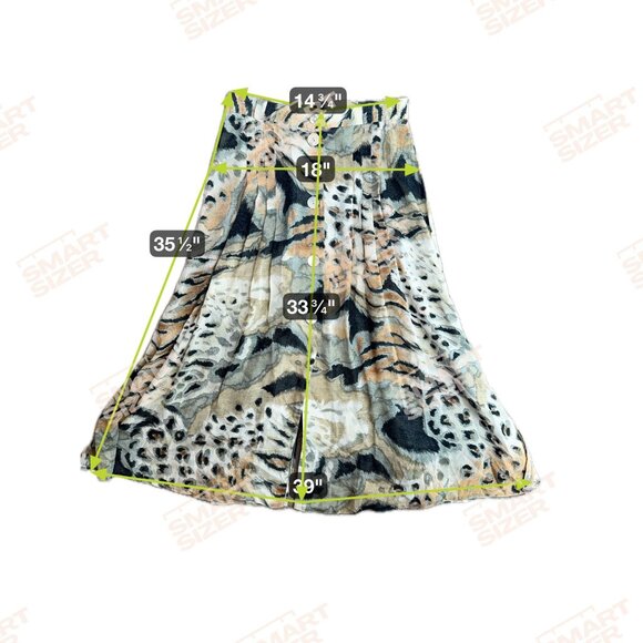 Vintage Tuzzi Animal Print Maxi Skirt Womens L Full Button Up Detail Flowy Artsy - Picture 3 of 8